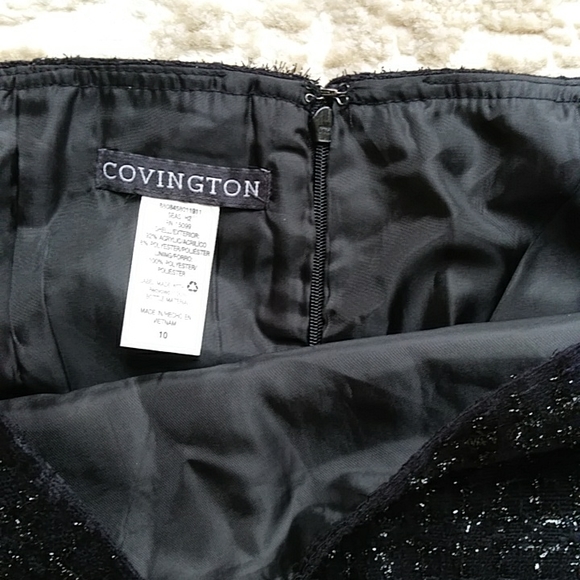 NEW Covington Lined Sparkly Skirt 10 Black - Picture 7 of 12